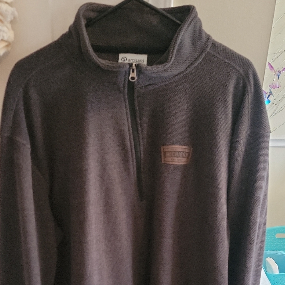 Artisan Men's Charcoal Zip-Up Sweater